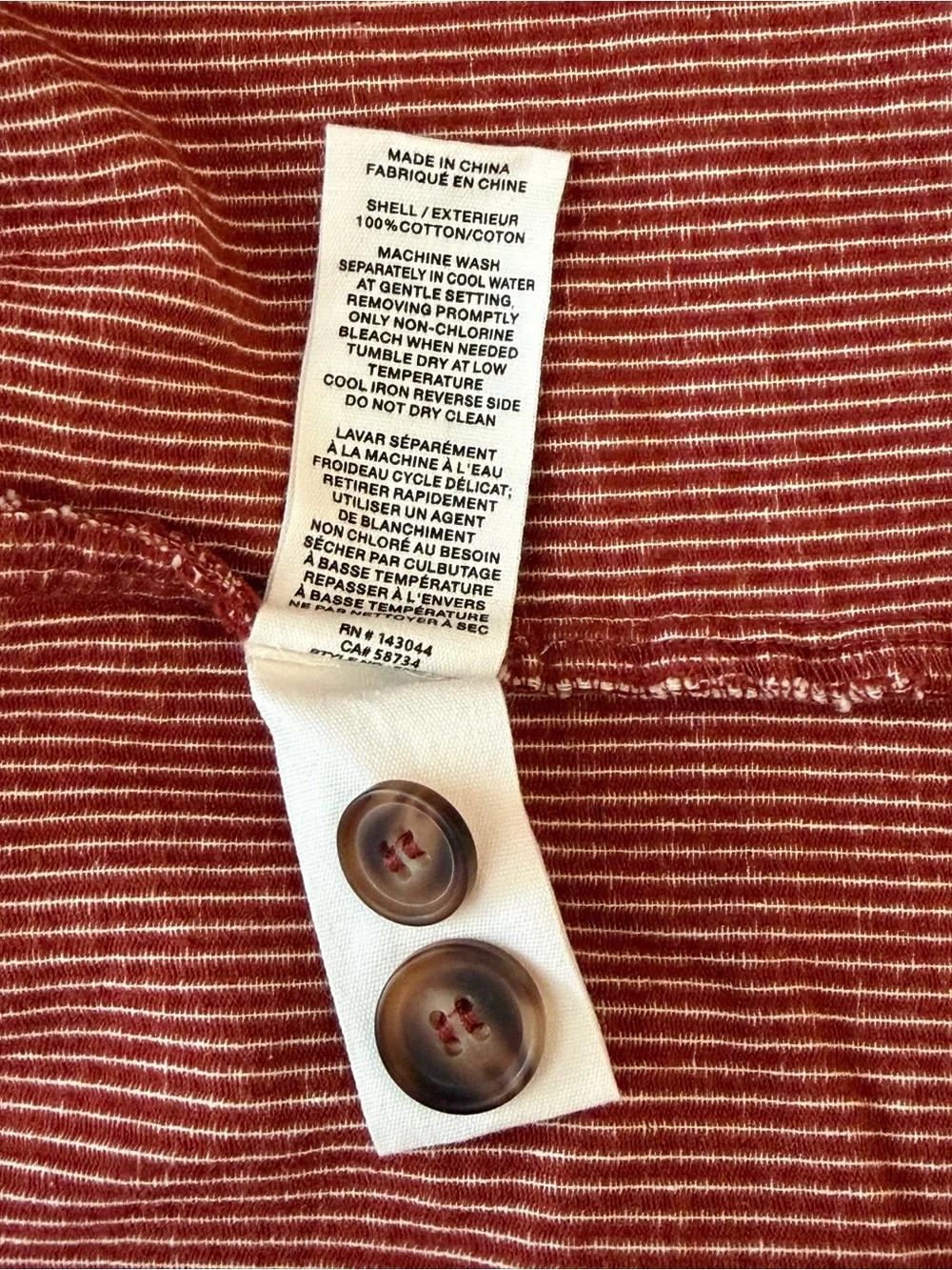 Avec Les Filles Rust Corduroy Button-Front Shacket - Picture 7 of 7